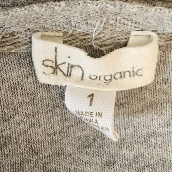 Skin Micro French Terry Robe Heather Grey Size S - Picture 5 of 7